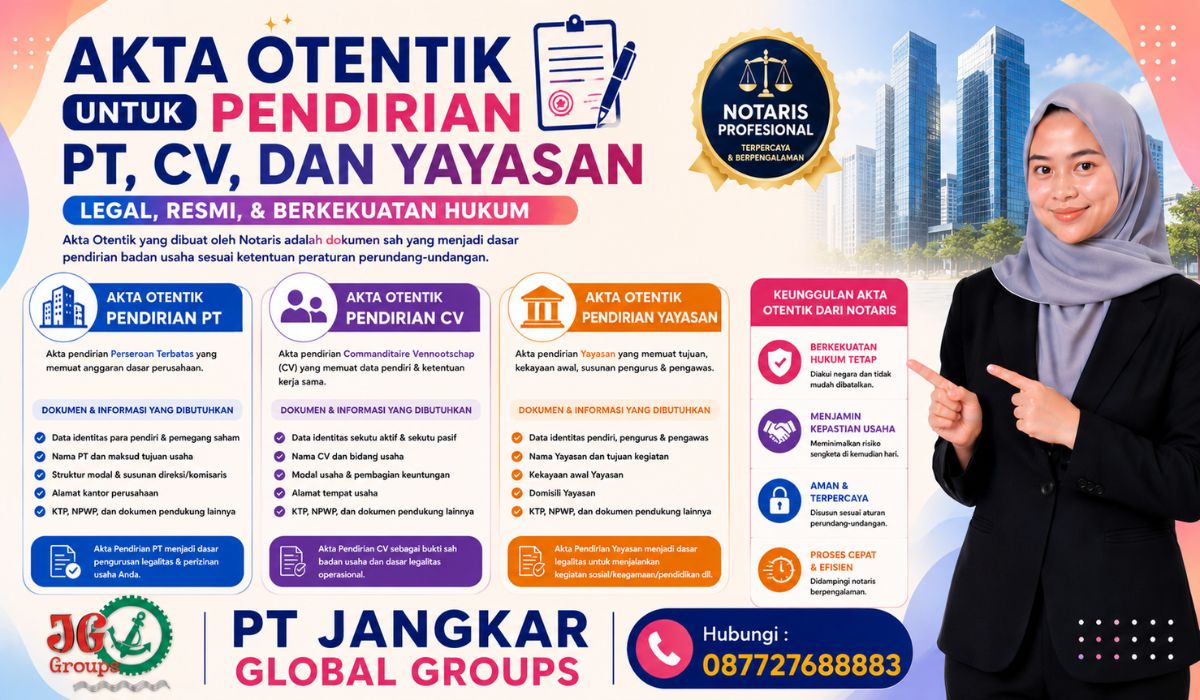 Akta Otentik untuk Pendirian PT, CV, dan Yayasan