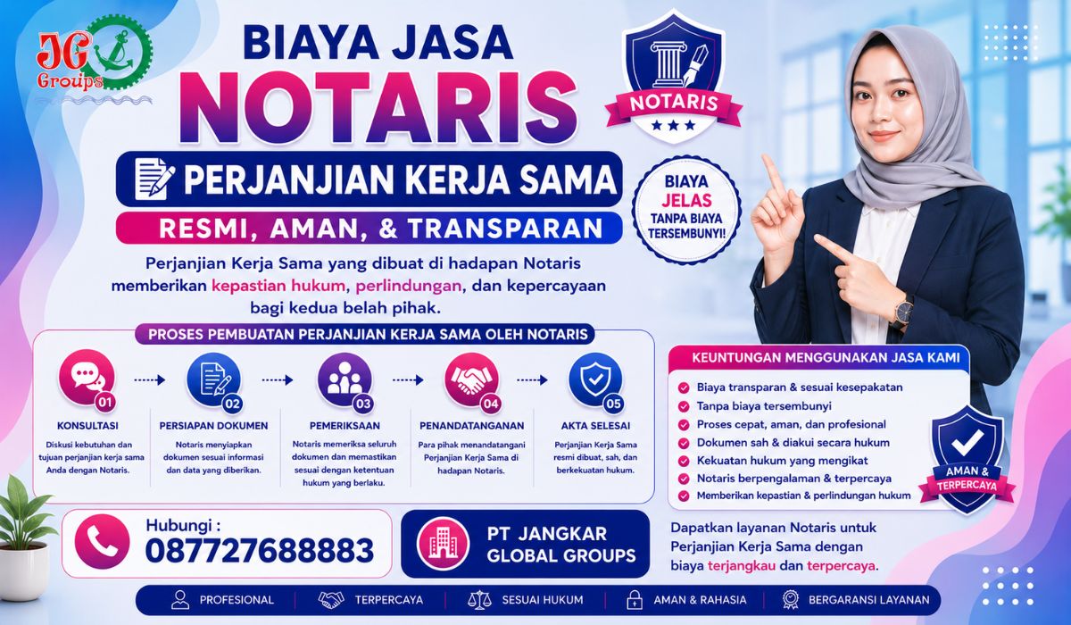 Biaya Jasa Notaris Perjanjian Kerja Sama