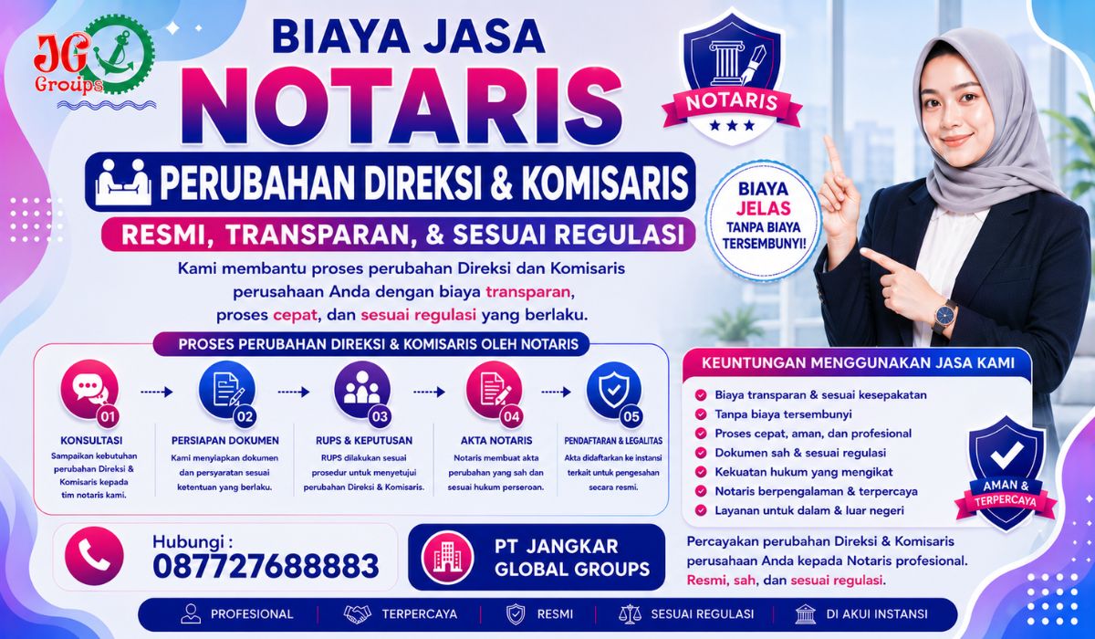 Biaya Jasa Notaris Perubahan Direksi dan Komisaris