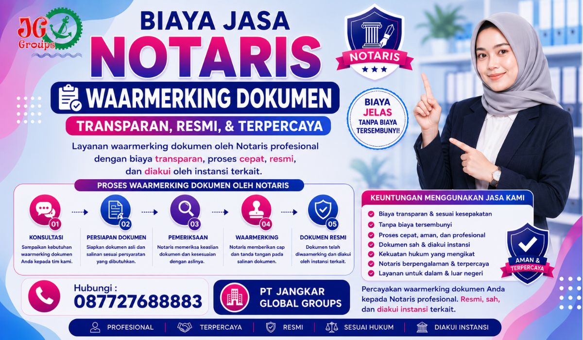 Biaya Jasa Notaris Waarmerking Dokumen Transparan, Resmi