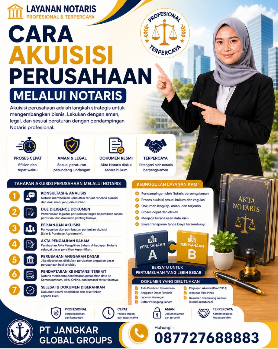 Cara Akuisisi Perusahaan Melalui Notaris