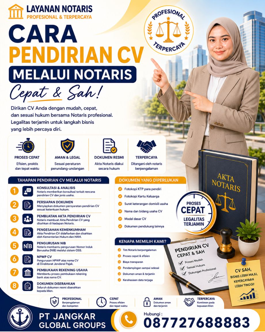 Cara Pendirian CV Melalui Notaris Cepat & Sah