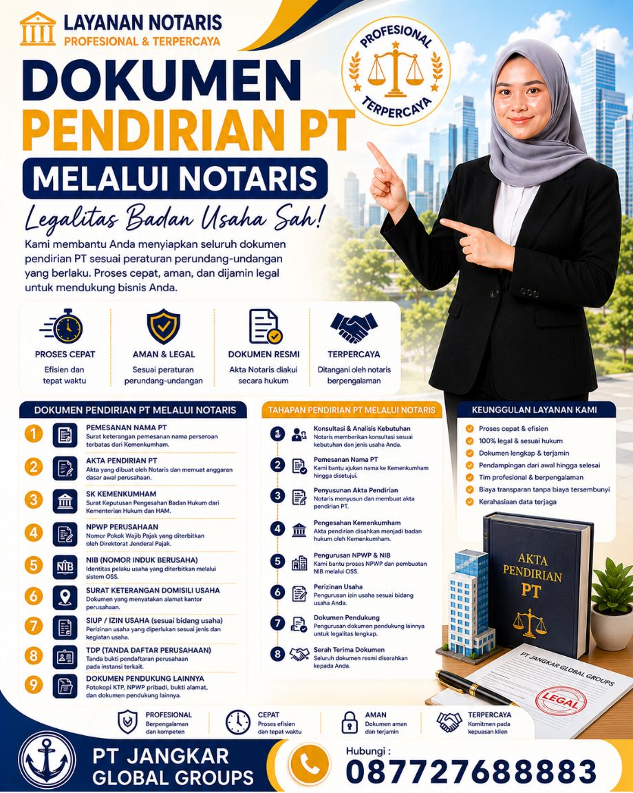 Dokumen Pendirian PT Melalui Notaris Legalitas Badan Usaha Sah