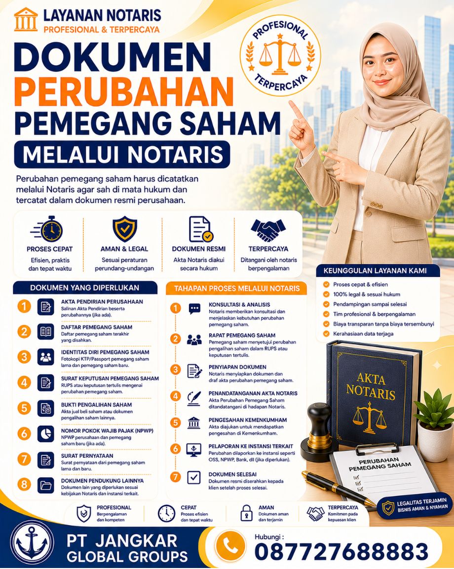 Dokumen Perubahan Pemegang Saham Melalui Notaris