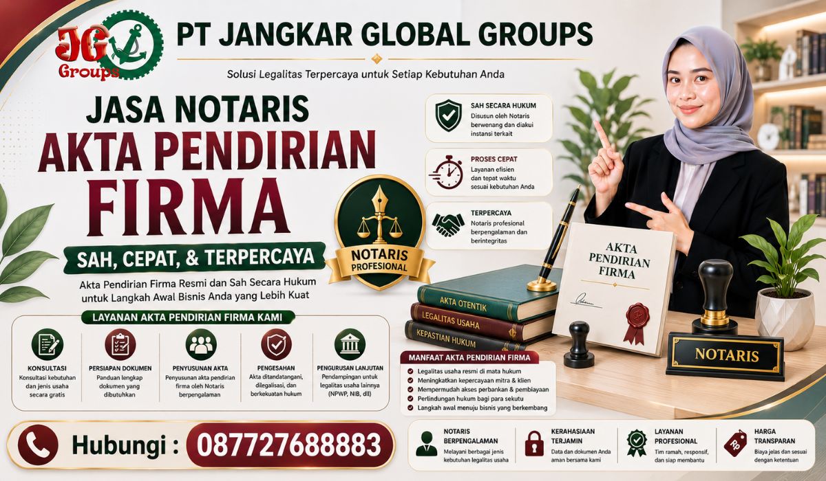 Jasa Notaris Akta Pendirian Firma Sah, Cepat, & Terpercaya