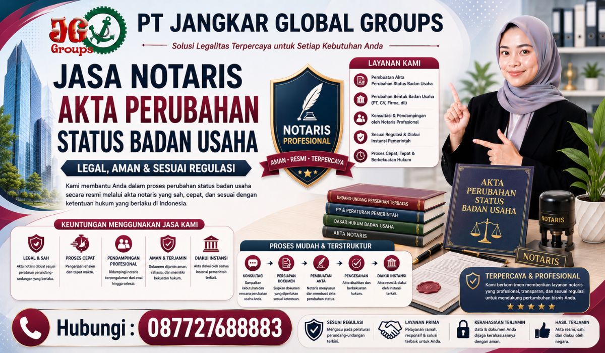 Jasa Notaris Akta Perubahan Status Badan Usaha