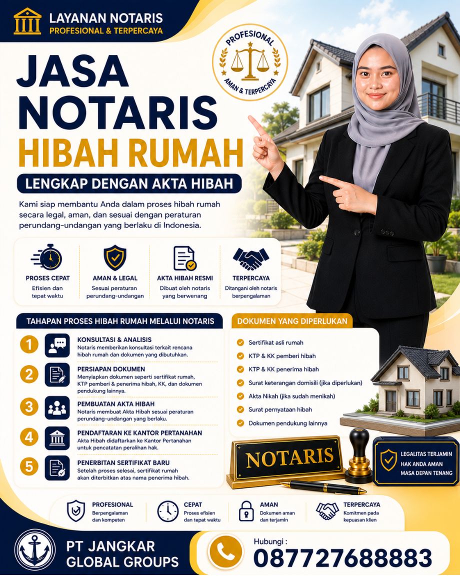 Jasa Notaris Hibah Rumah Lengkap dengan Akta Hibah