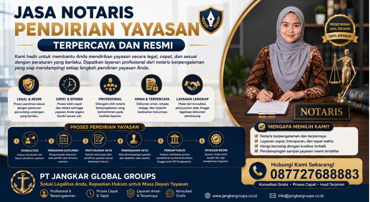 Jasa Notaris Pendirian Yayasan Terpercaya dan Resmi