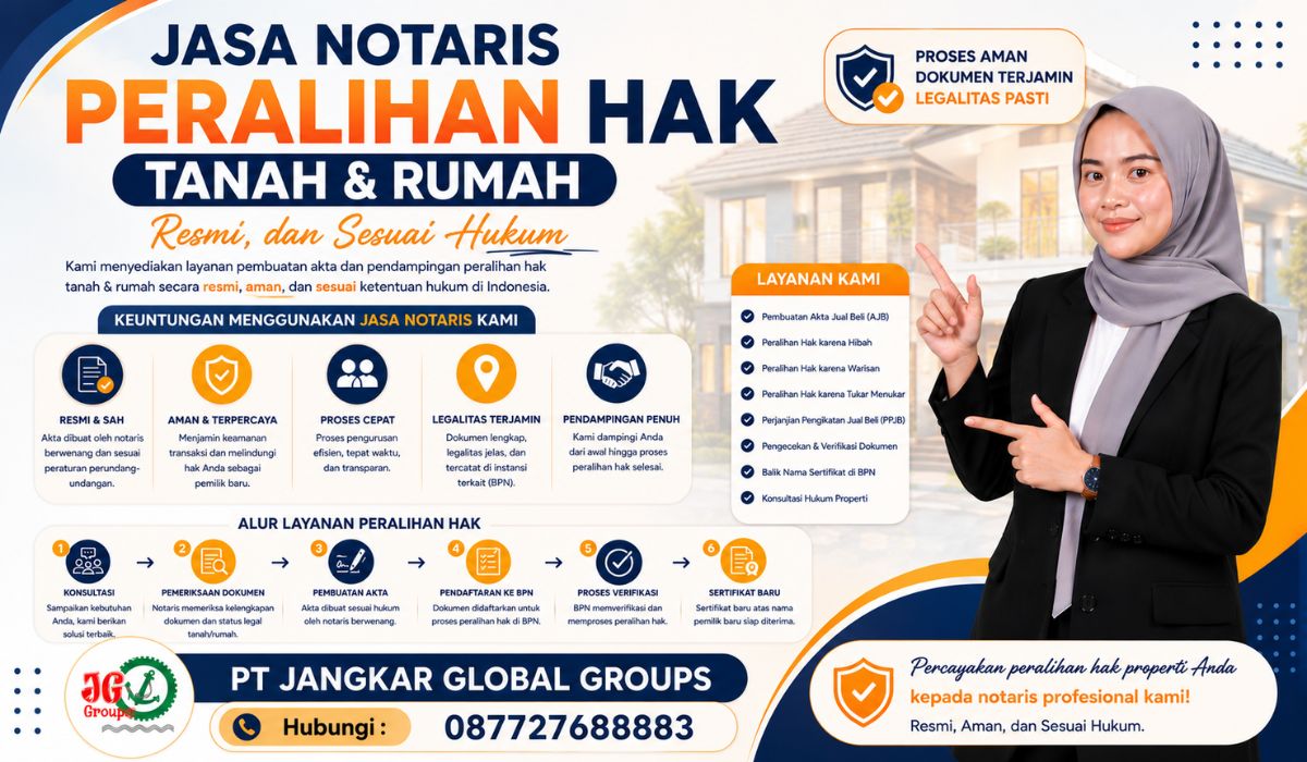 Jasa Notaris Peralihan Hak Tanah & Rumah Resmi, dan Sesuai Hukum Negara
