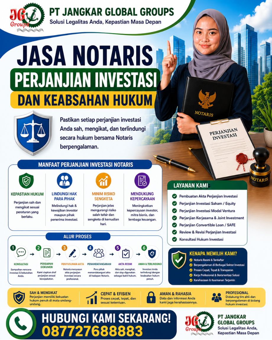 Jasa Notaris Perjanjian Investasi Dan Keabsahan Hukum