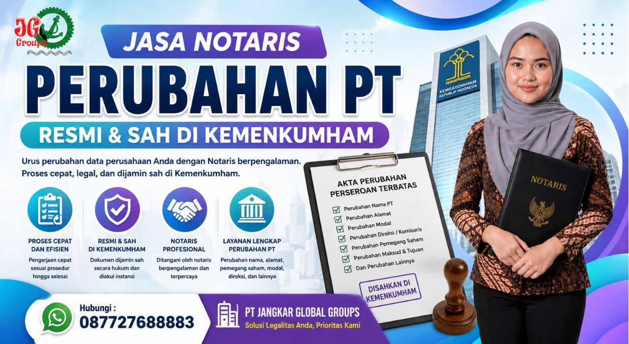 Jasa Notaris Perubahan PT Resmi & Sah di Kemenkumham
