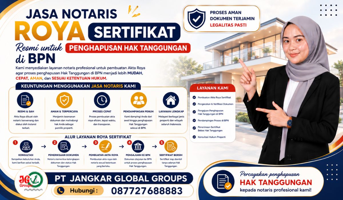 Jasa Notaris Roya Sertifikat Resmi untuk Penghapusan Hak Tanggungan di BPN