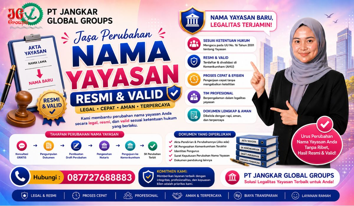 Jasa Perubahan Nama Yayasan Resmi, & Valid