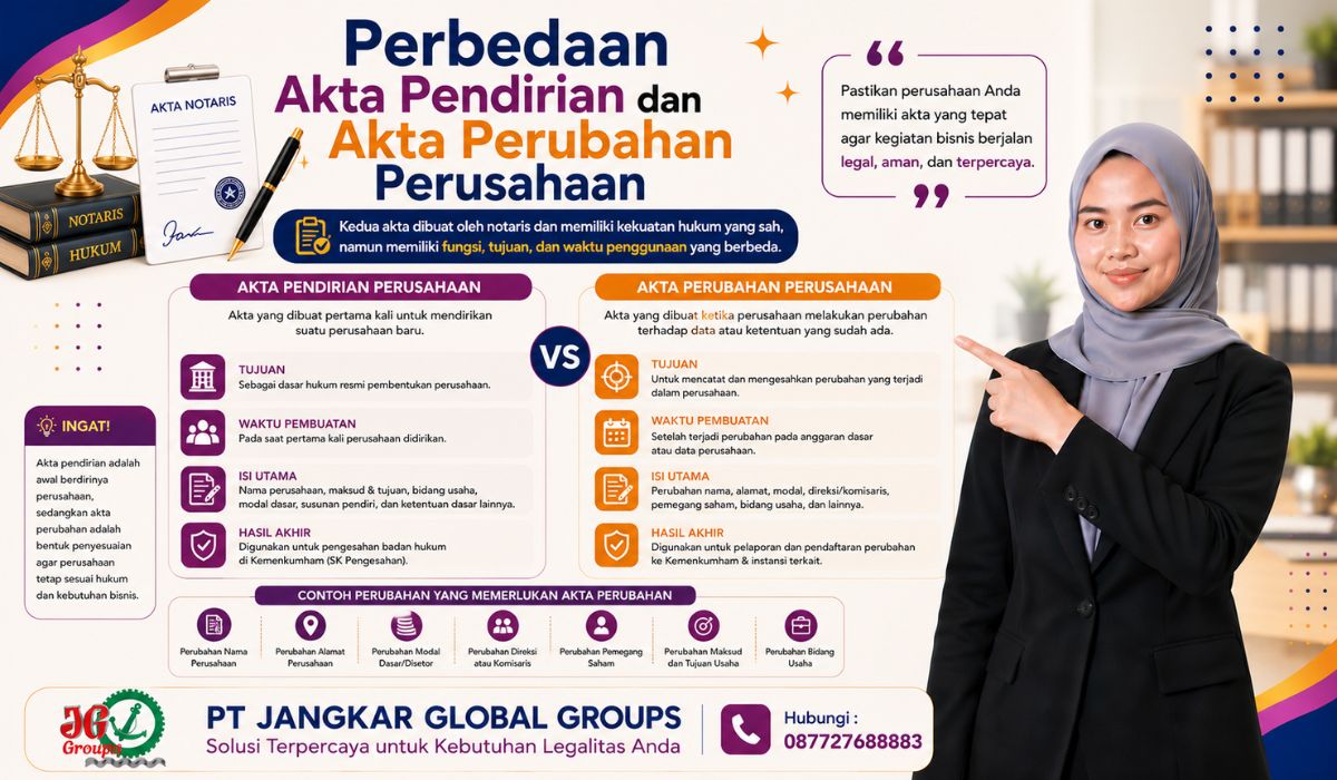 Perbedaan Akta Pendirian dan Akta Perubahan Perusahaan