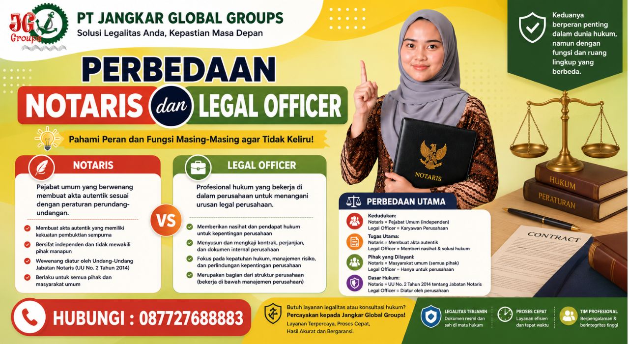 Perbedaan Notaris dan Legal Officer Panduan Hukum Bisnis