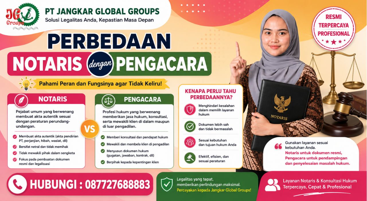 Perbedaan Notaris dengan Pengacara