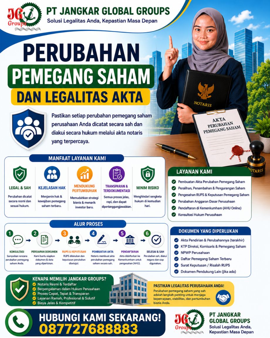 Perubahan Pemegang Saham Dan Legalitas Akta