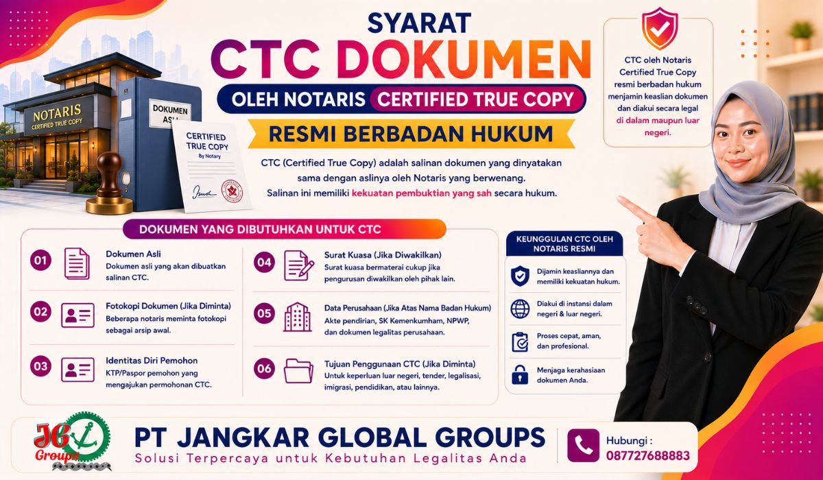 Syarat CTC Dokumen oleh Notaris Certified True Copy Resmi Berbadan Hukum