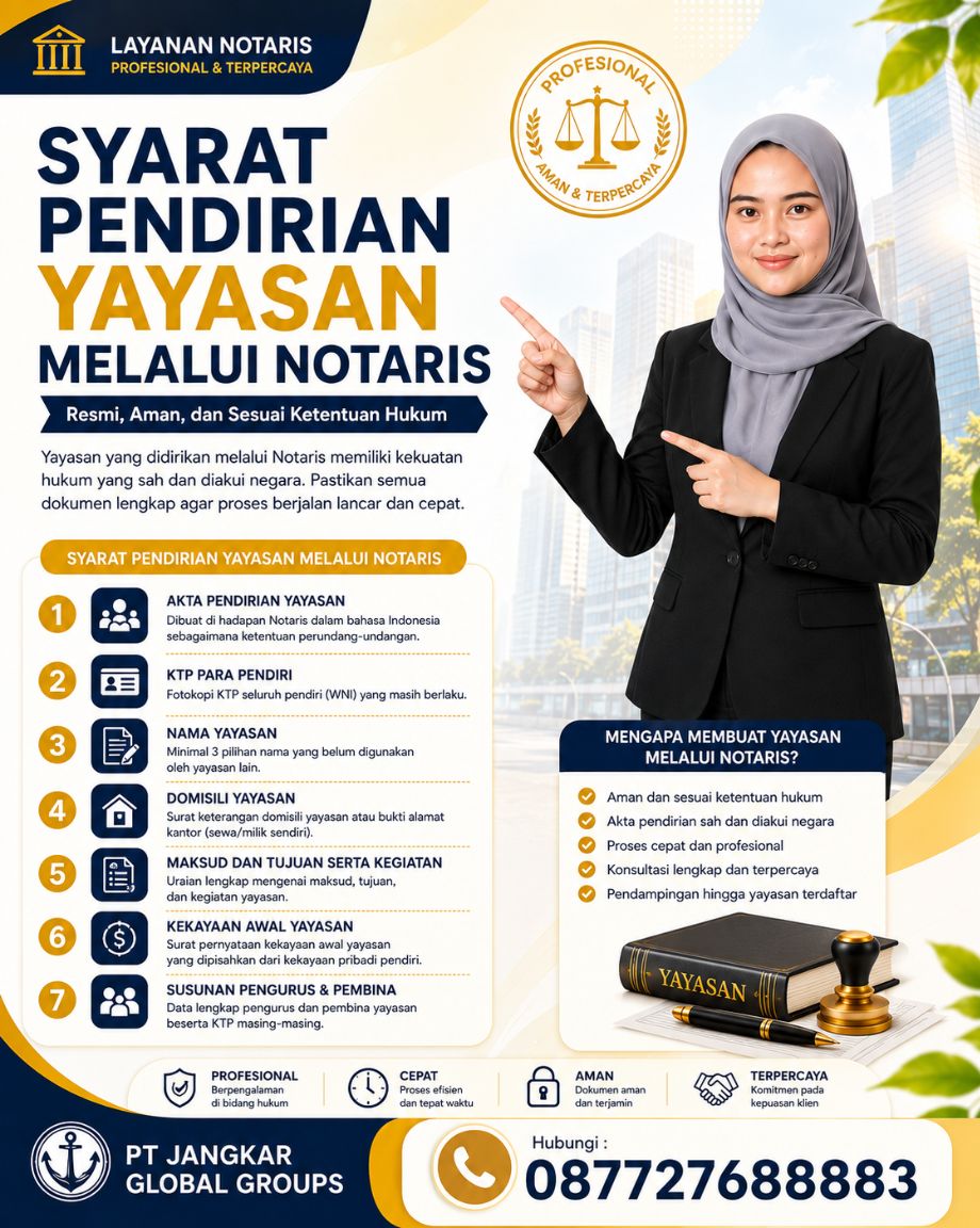 Syarat Pendirian Yayasan Melalui Notaris