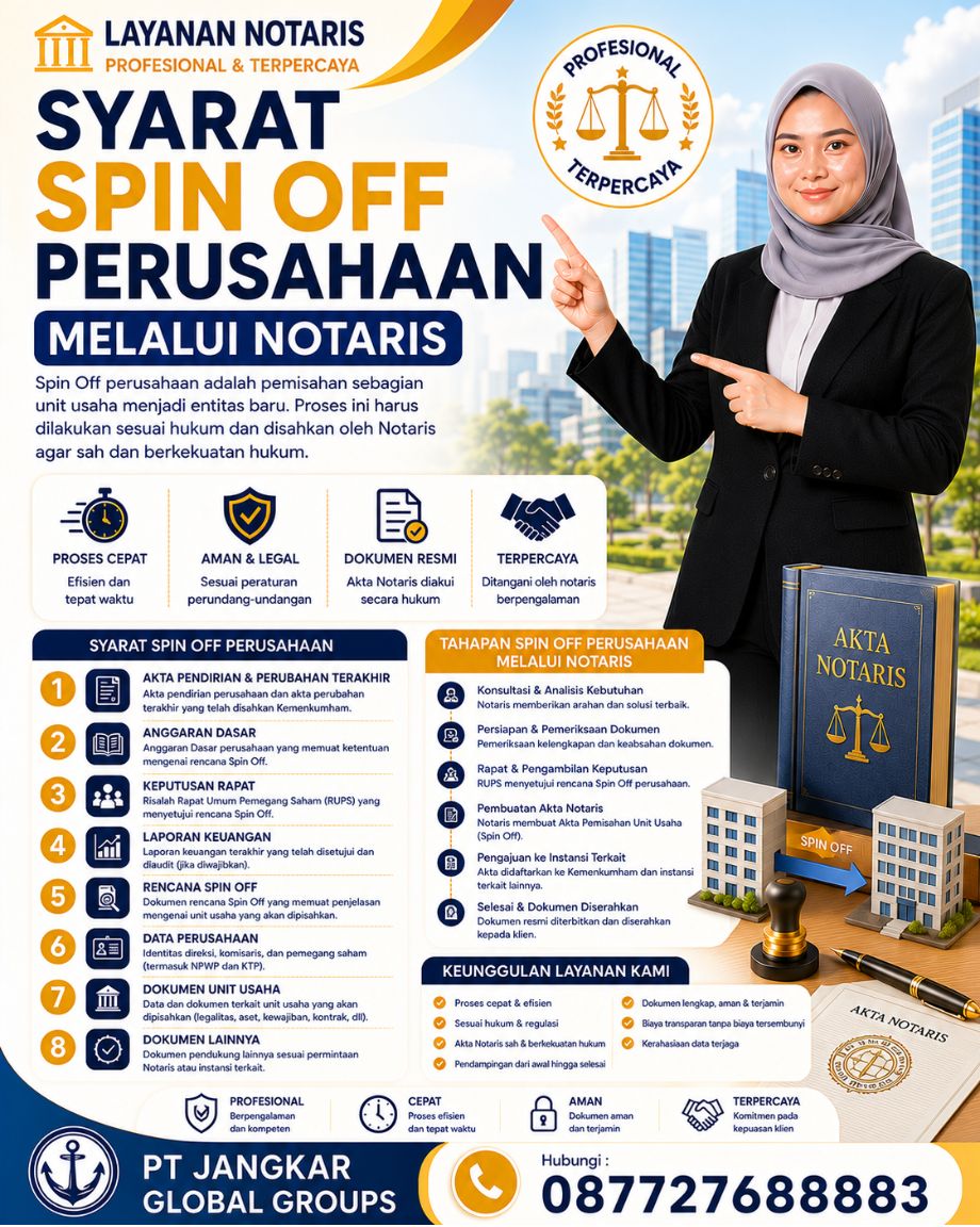 Syarat Spin Off Perusahaan Melalui Notaris