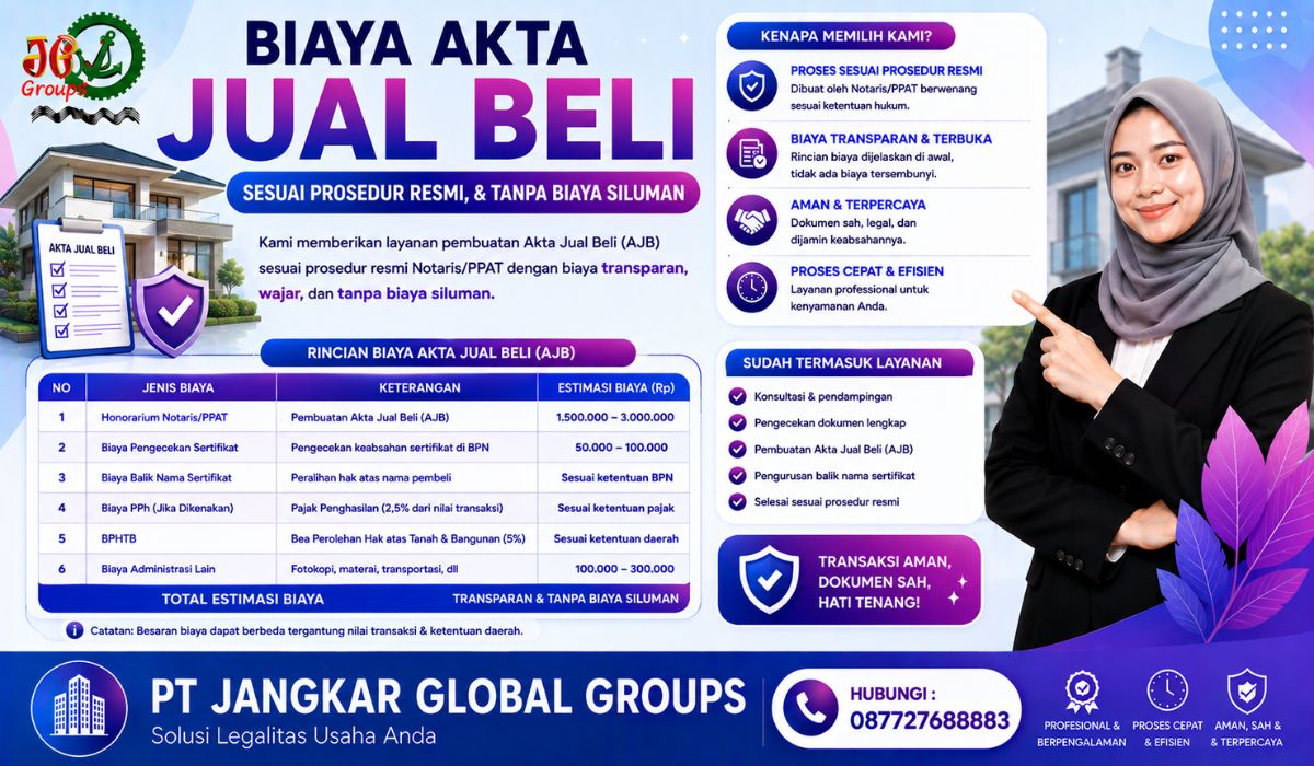 Biaya Akta Jual Beli Sesuai Prosedur Resmi, & Tanpa Biaya Siluman