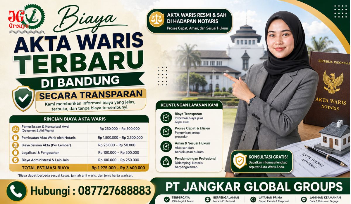 Biaya Akta Waris Terbaru di Bandung Secara Transparan