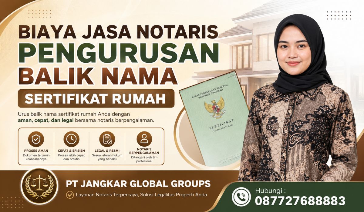 Biaya Jasa Notaris Pengurusan Balik Nama Sertifikat Rumah