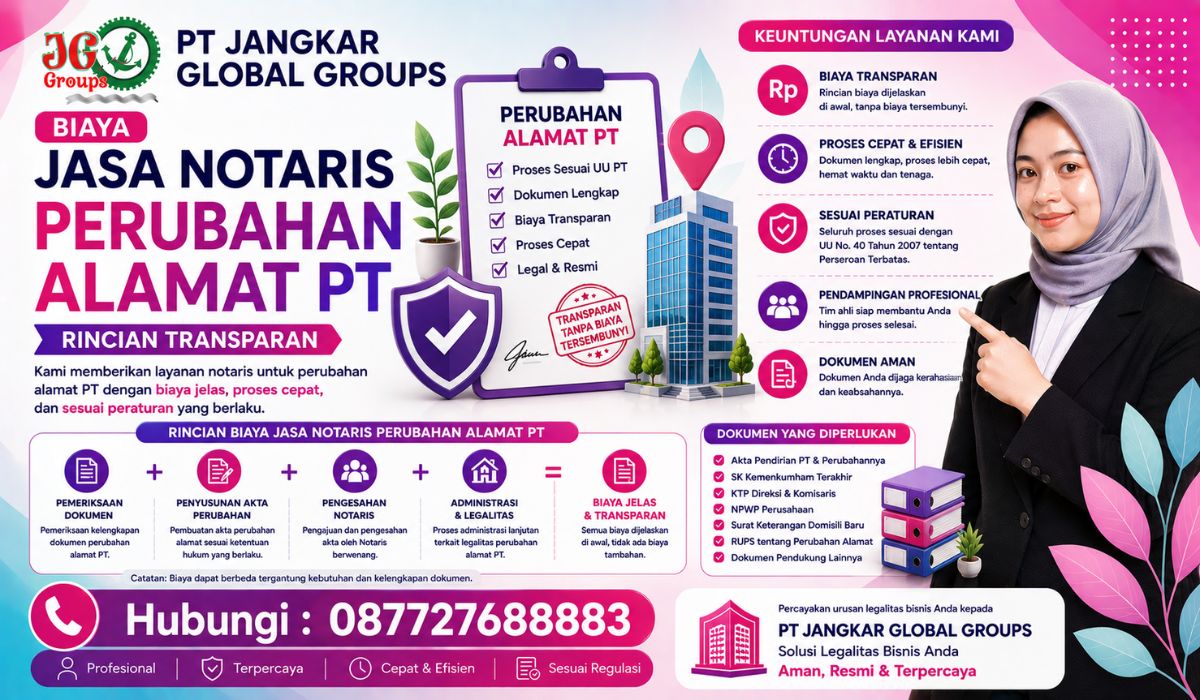 Biaya Jasa Notaris Perubahan Alamat PT Rincian Transparan