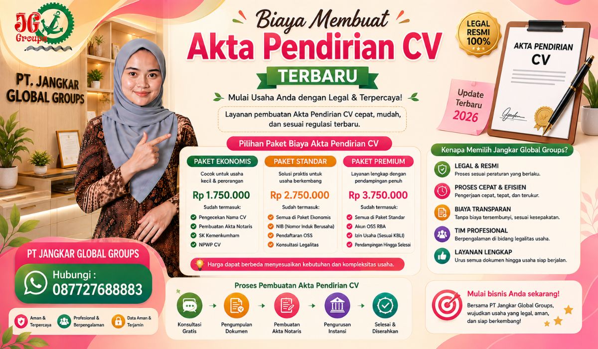 Biaya Membuat Akta Pendirian CV Terbaru
