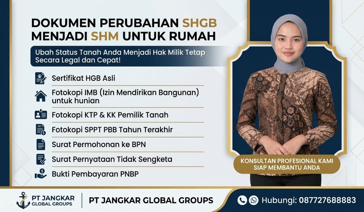 Dokumen Perubahan SHGB Menjadi SHM untuk Rumah