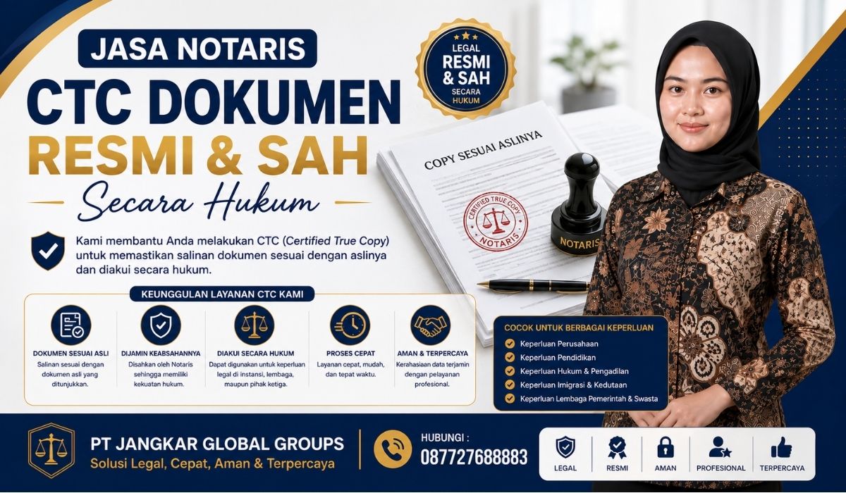 Jasa Notaris CTC Dokumen Resmi & Sah Secara Hukum