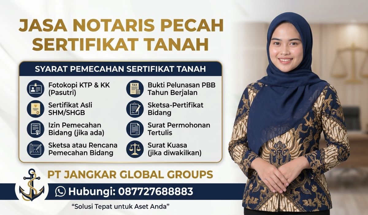 Jasa Notaris Pecah Sertifikat Tanah Beserta Syaratnya