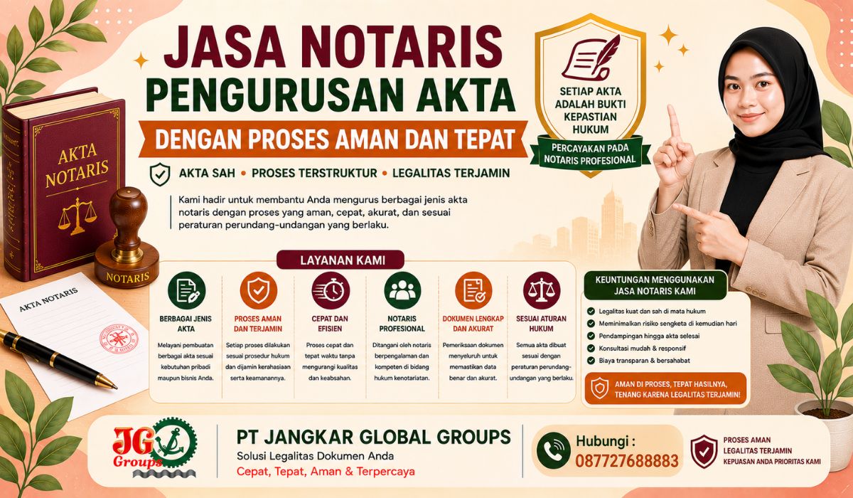 Jasa Notaris Pengurusan Akta dengan Proses Aman dan Tepat