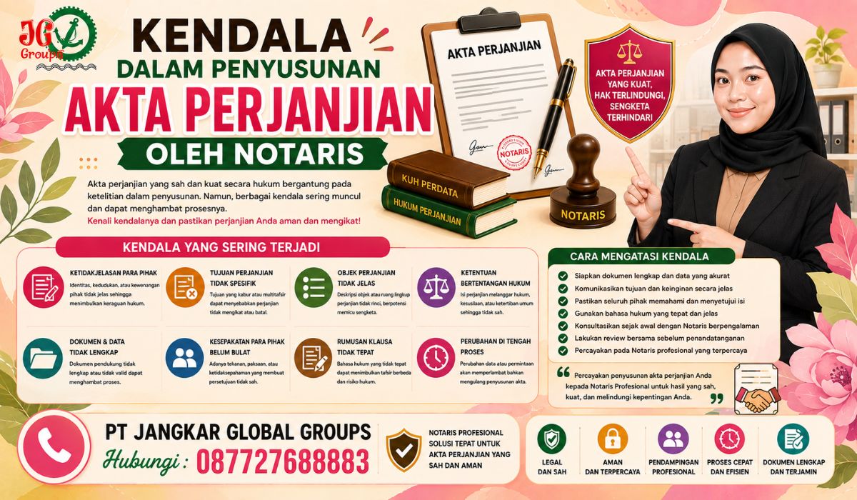 Kendala dalam Penyusunan Akta Perjanjian oleh Notaris
