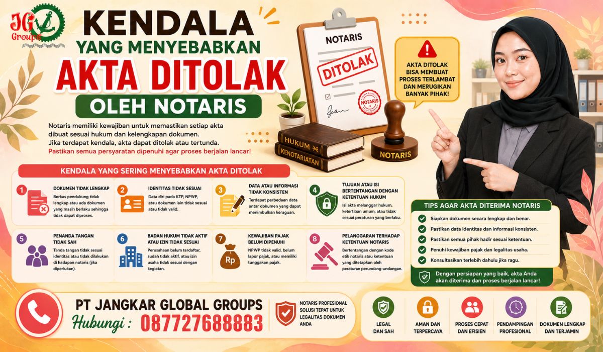 Kendala yang Menyebabkan Akta Ditolak oleh Notaris
