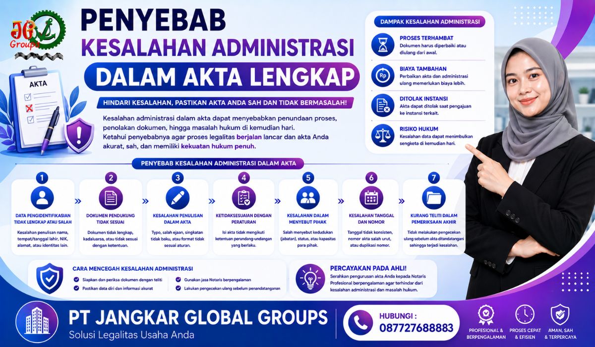 Penyebab Kesalahan Administrasi dalam Akta Lengkap
