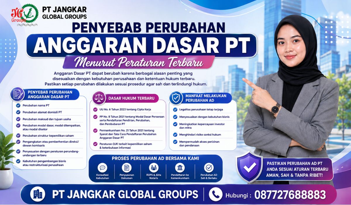 Penyebab Perubahan Anggaran Dasar PT Menurut Peraturan
