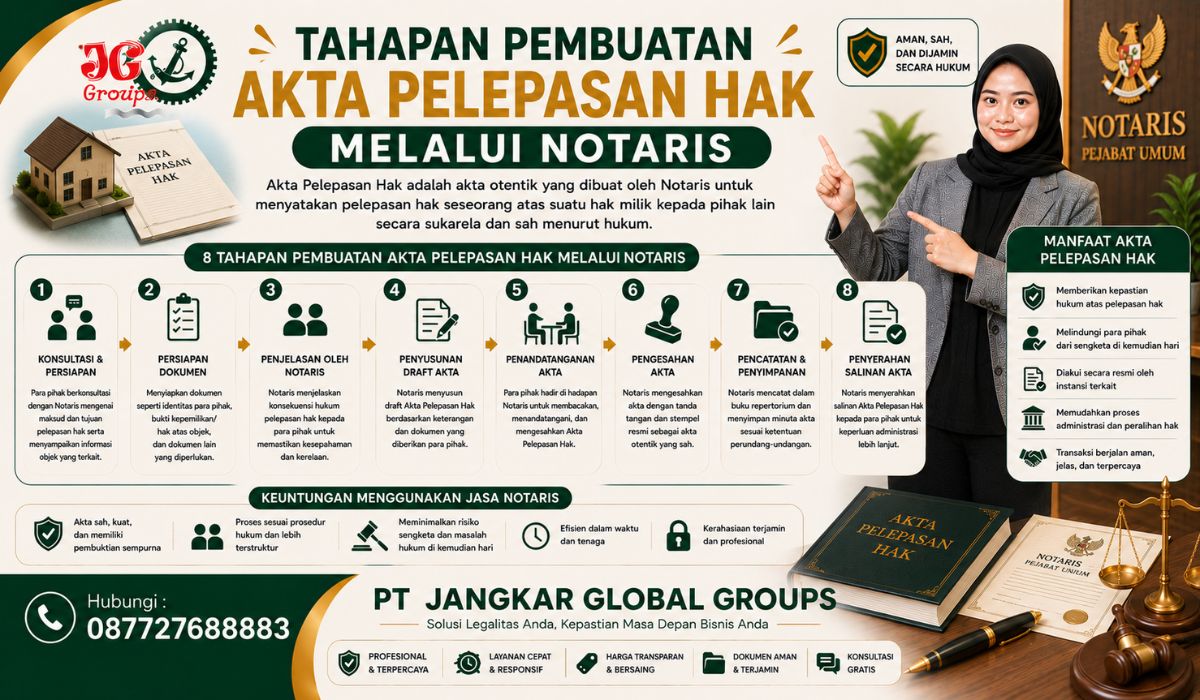 Tahapan Pembuatan Akta Pelepasan Hak melalui Notaris